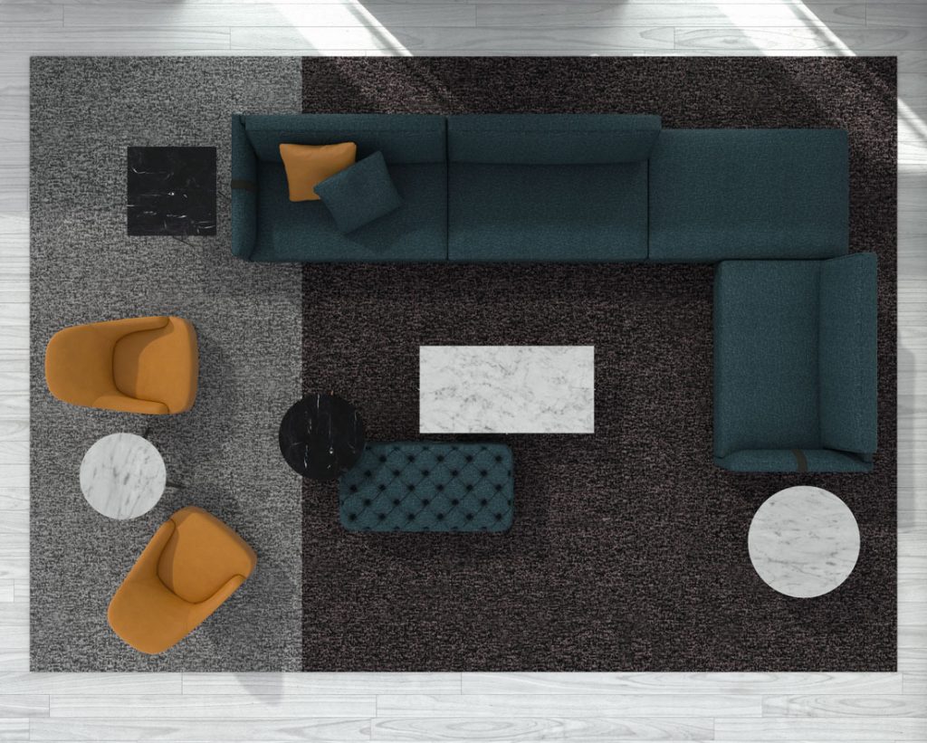 BertO设计的Dee Dee沙发，带有来自BertO 2021系列的配件